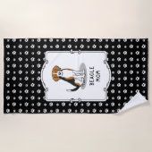 Serviette De Plage Maman beagle (tri couleur 3) Mignonne de chien Mèr (Devant)