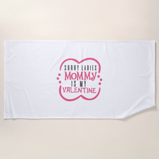 Serviette De Plage Maman Cadeau Couple Est Mon Valentin (Devant)
