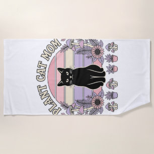Serviette De Plage Maman Chat Plante Chat Plantes Cottagecore Vintage