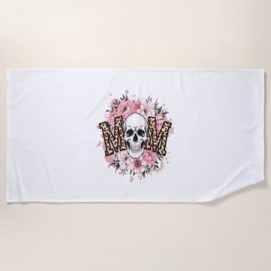 Serviette De Plage Maman Crâne Mama Leopard Crâne (Devant)