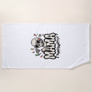 Serviette De Plage Maman Halloween drôle Crâne Cool