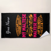 Serviette De Plage Maman Maltaise folle (Devant)