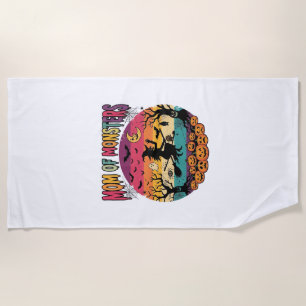 Serviette De Plage Maman Monstres Halloween Sorcière Citrouilles Chau