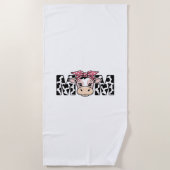 Serviette De Plage Maman Vache Mignonne Nœud Conception Graphique_1 (Devant)