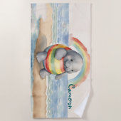 Serviette De Plage Manatee Genre Neutre Personnalisé (Devant)