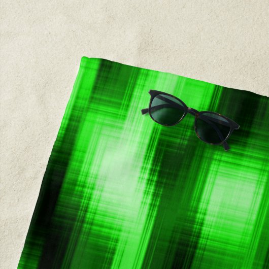 Serviette De Plage Manchado verde e preto estilo pastilhas de vidro (En situation)