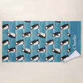 Serviette De Plage Manchot animal arctique côtier (Devant)