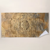 Serviette De Plage Mandala Bohème Élégant Doré (Devant)