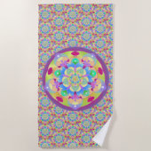 Serviette De Plage Mandala de la chanson arc-en-ciel (Devant)
