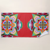 Serviette de plage Mandala Dragon Tigre (Devant)