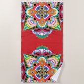 Serviette de plage Mandala Dragon Tigre (Devant)