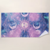 Serviette De Plage Mandala Galaxie Nébuleuse Soleil & Lune Céleste (Devant)