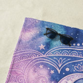 Serviette De Plage Mandala Galaxie Nébuleuse Soleil & Lune Céleste (En situation)