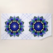 Serviette De Plage Mandala Motif 02 en bleu foncé Beach Towel (Devant)