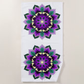 Serviette De Plage Mandala Motif 02 en violet (Devant)