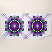 Serviette De Plage Mandala Motif 02 en violet Beach Towel (Devant)