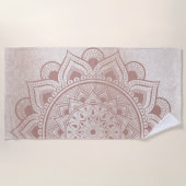 Serviette De Plage Mandala Om Parties scintillant Rose or Dusty rose (Devant)