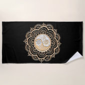 Serviette De Plage Mandala or et argent (Devant)