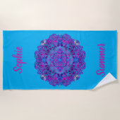 Serviette de plage Mandala rose et violet (Devant)
