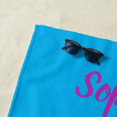 Serviette de plage Mandala rose et violet (En situation)
