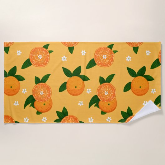Serviette De Plage Mandarines d'été (Devant)