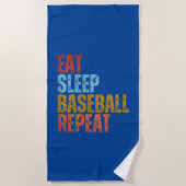 SERVIETTE DE PLAGE MANGER DORMIR BASEBALL RÉPÉTER (Devant)