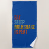 SERVIETTE DE PLAGE MANGER DORMIR MILKSHAKE RÉPÉTER (Devant)