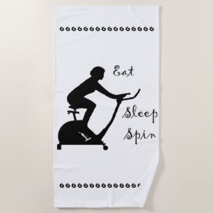 Serviette De Plage Mangez la rotation du sommeil en tournant dans le