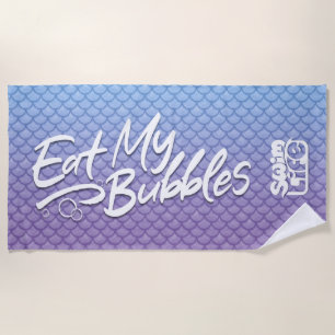 Serviette De Plage "Mangez mes bulles" Balances Bleu/Violet