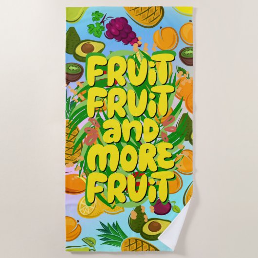 Serviette De Plage Mangez plus de fruits | yoga alimentaire sain moti (Devant)