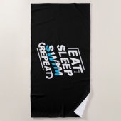 Serviette De Plage Mangez Sleep Swim (Devant)