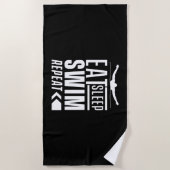 Serviette De Plage Mangez Sleep Swim Répéter (Devant)