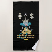 Serviette De Plage Manifesting Wealth Monkey zen art  (Devant)