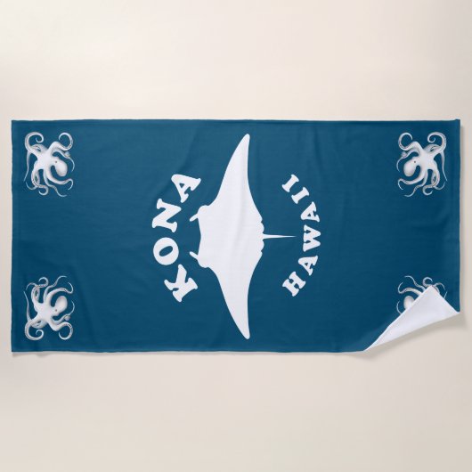 Serviette De Plage Manta Ray Plongée à Kona, Hawaii (Devant)
