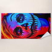 Serviette De Plage Maquillage d'Halloween (Devant)