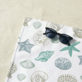 Serviette De Plage Maquillages bleus à la menthe (En situation)