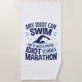 Serviette De Plage Marathon de natation en eau libre Citation drôle (Devant)