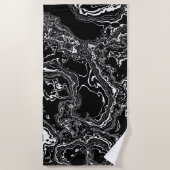 Serviette De Plage Marble Mystique - Agate Elegance - noir et blanc (Devant)