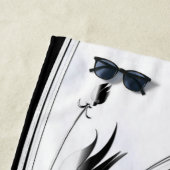 Serviette De Plage Marbre blanc, Noir, Filigree Or Graphique (En situation)