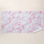 Serviette De Plage Marbre blanc rose (Devant)