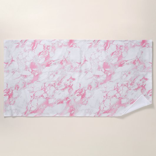 Serviette De Plage Marbre blanc rose (Devant)