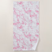 Serviette De Plage Marbre blanc rose (Devant)