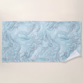 Serviette De Plage Marbre bleu Aqua Silver (Devant)