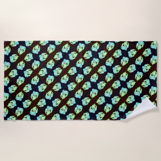 Serviette De Plage Marbre brisé abstrait art moderne blanc vert (Devant)