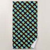 Serviette De Plage Marbre brisé abstrait art moderne blanc vert (Devant)