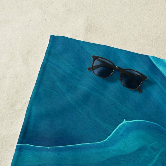 Serviette De Plage Marbre de marbre vert de mer (En situation)