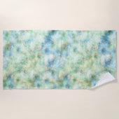 Serviette De Plage Marbre d'or Aqua Mint Abstrait (Devant)