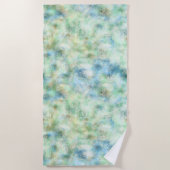 Serviette De Plage Marbre d'or Aqua Mint Abstrait (Devant)