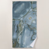 Serviette De Plage Marbre gris bleu avec Veine or (Devant)