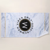 Serviette De Plage Marbre gris Imprimer Vitres d'été seulement Texte (Devant)